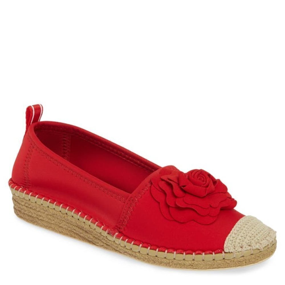 Taryn Rose Quincy Shiny Espadrille Red Sangria 6